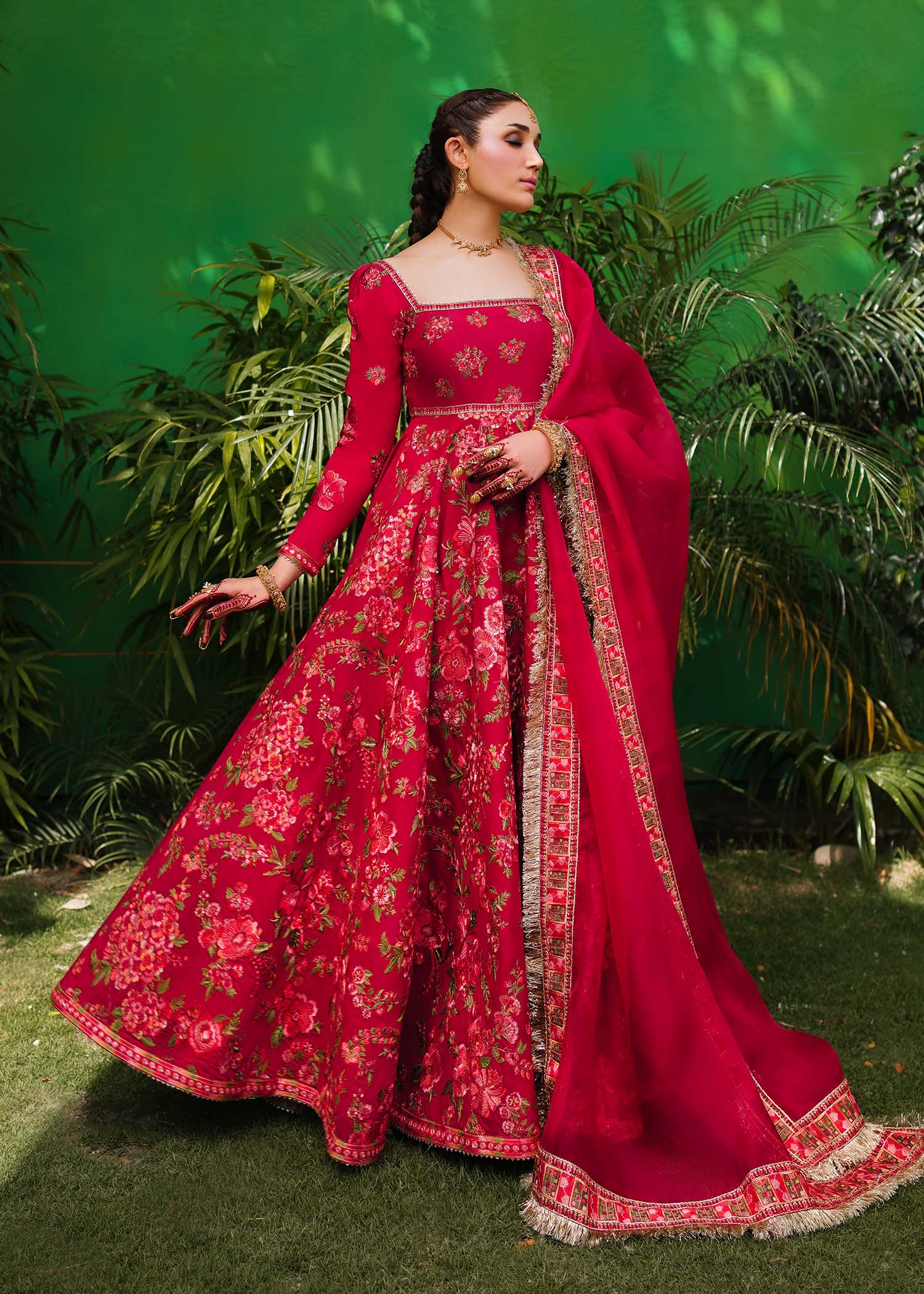 hussain rehar red dress Alta HussainRehar