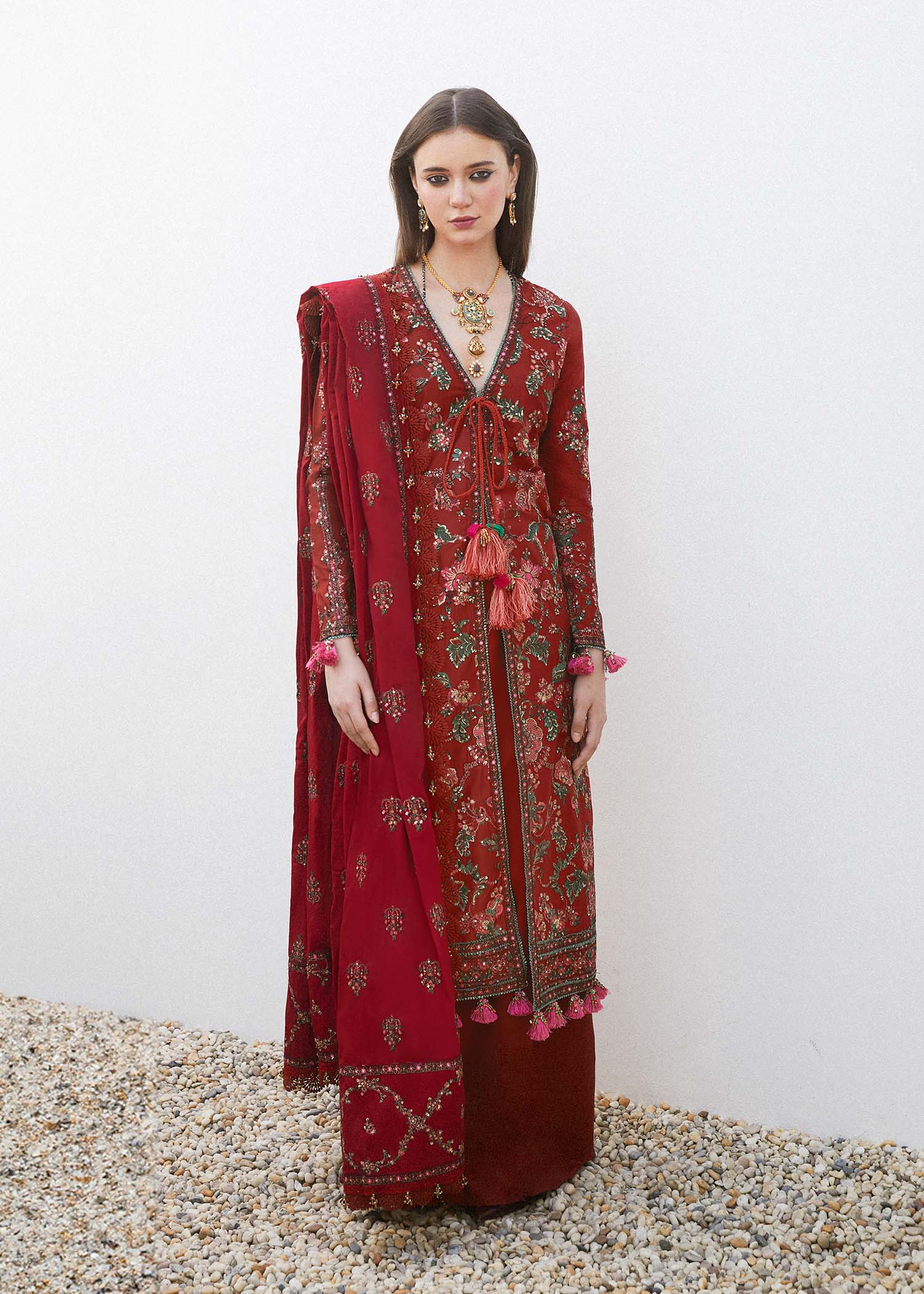 fitted lace wedding dress RUHI – HussainRehar