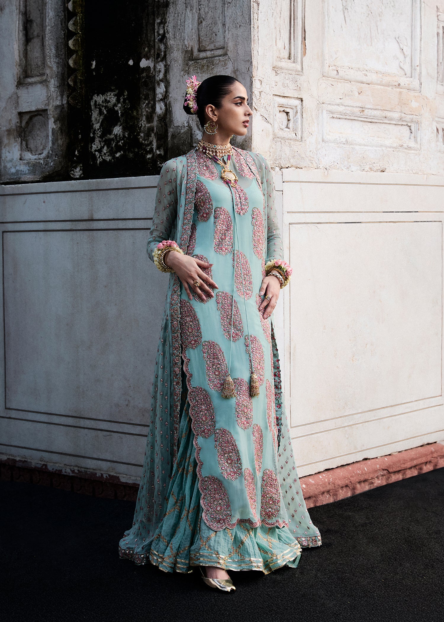 hussain rehar sky blue dress ZAIR  HussainRehar