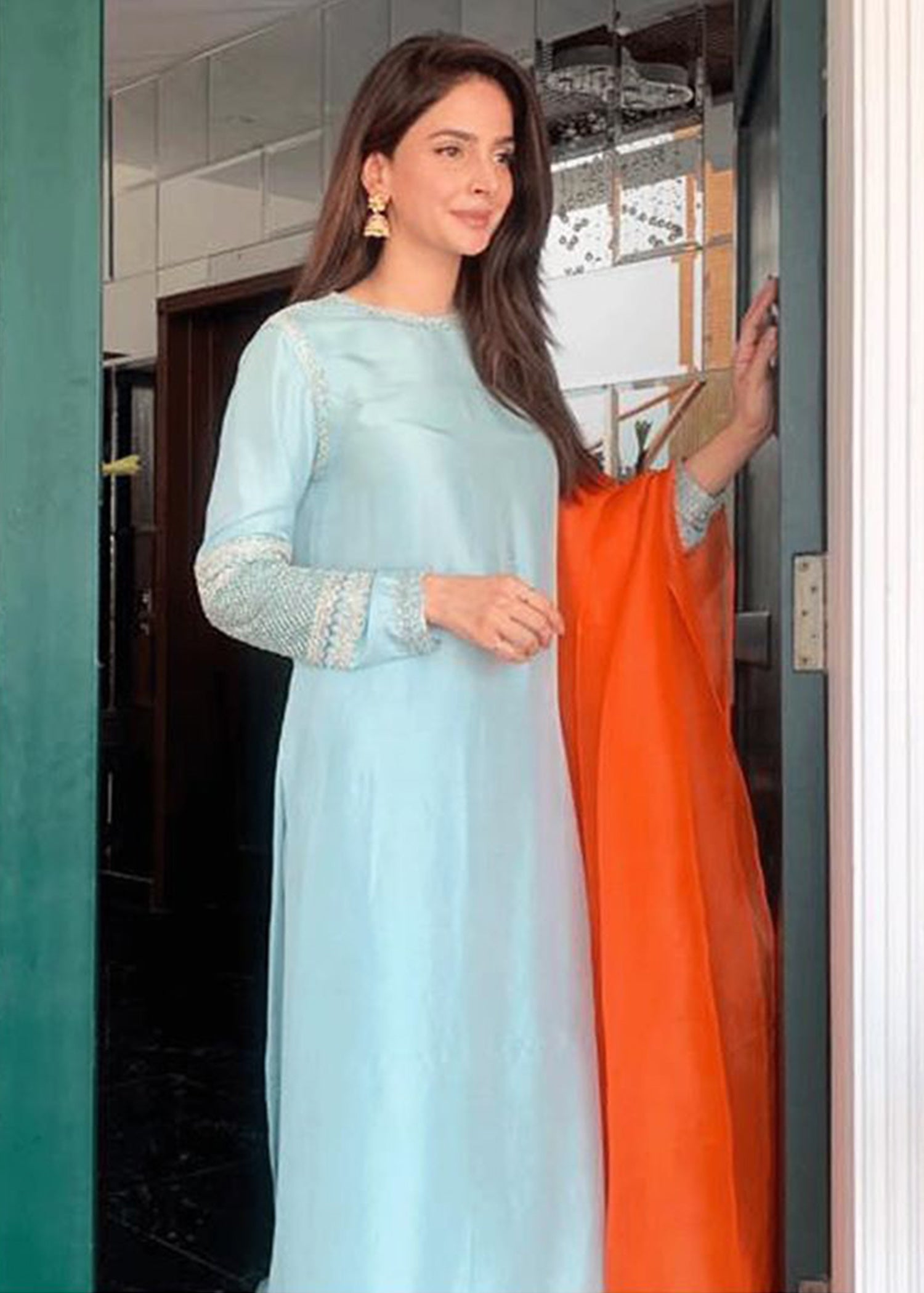 saba qamar dress design | Red colour and @sabaqamarzaman . . #sabaqamar #red #viral #post #sabaqamarzaman