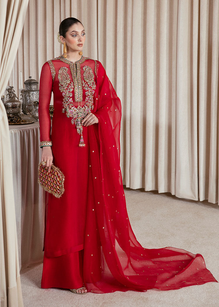 hussain rehar red dress Alta by Hussain Rehar - Luxury Plum Organza Wedding Dress