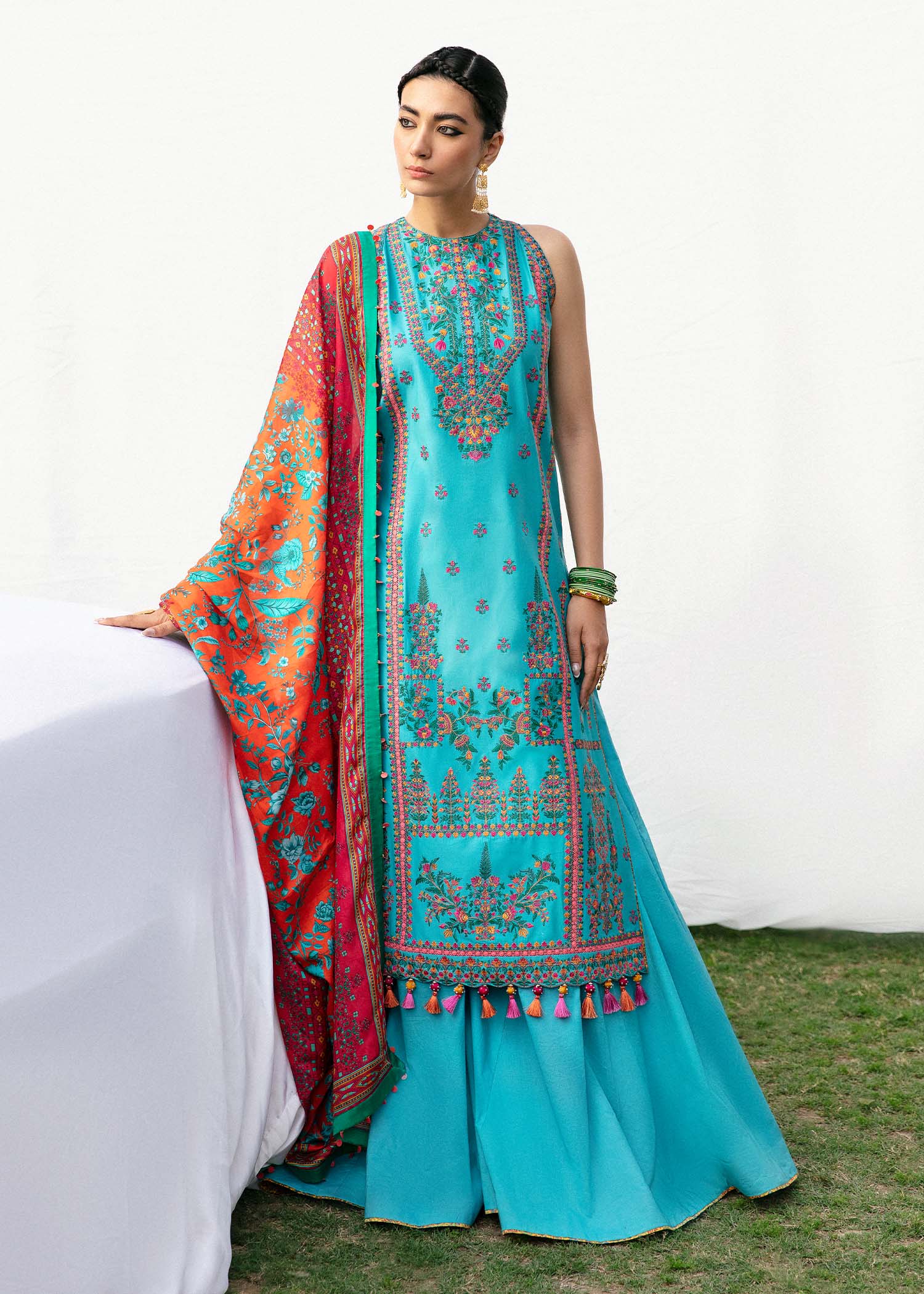 hussain rehar sky blue dress ZAIR – HussainRehar